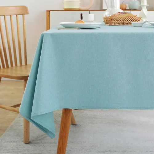 Vista 11 de Laolitou - Mantel cuadrado de lino impermeable texturizado negro, manteles lavables sin arrugas a prueba de derrames para mesa de comedor