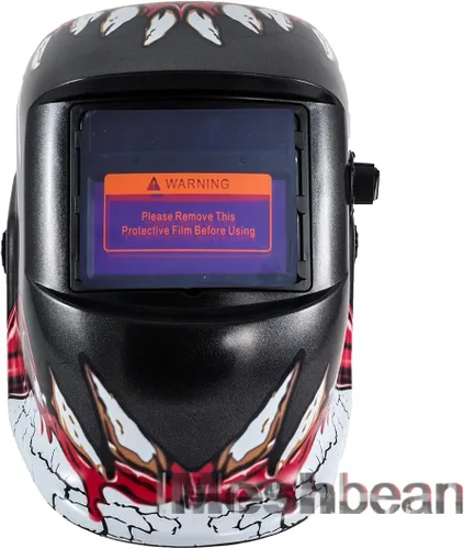 Vista 2 de iMeshbean® Pro Cool Solar Power - Casco de soldadura con oscurecimiento automático con función de molienda y 2 cubiertas de lente extra Arc Tig Mig