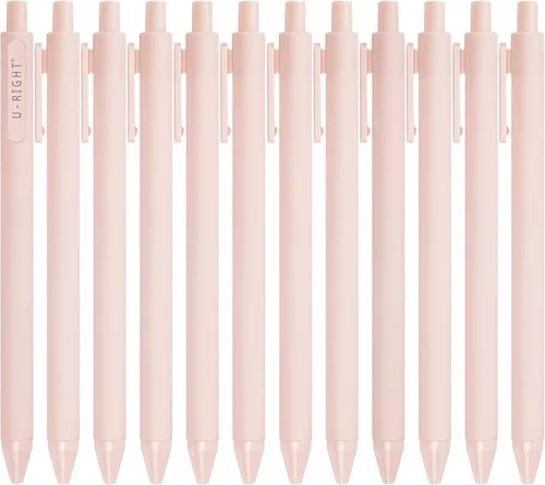 Vista 7 de U-RIGHT 12 piezas de bolígrafos de tinta de gel, tinta negra de 0.5 mm, punta fina, escritura suave, bolígrafos bonitos para oficina y escuela Verde