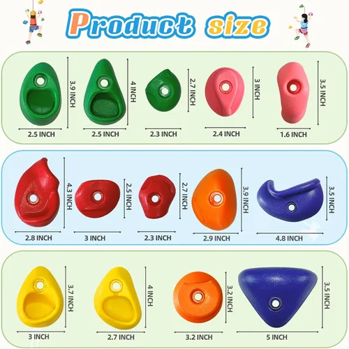 Vista 7 de 20 piezas de pared de escalada en roca para niños, agarres de pared de escalada en roca, kits de agarres de pared de escalada para adultos que