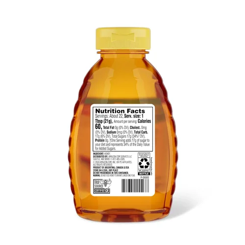 Vista 3 de Amazon Grocery, Golden Pure Honey, 16 onzas (anteriormente Amazon Fresh, el embalaje puede variar)