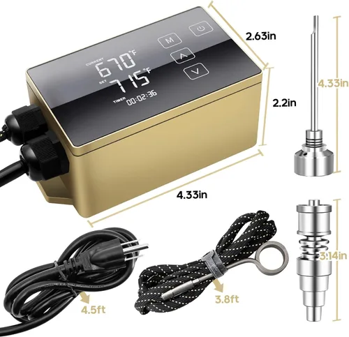 Vista 3 de Controlador de temperatura LCD digital, operación fácil de usar, Gloden, 110V, HTHC04G-US-PID