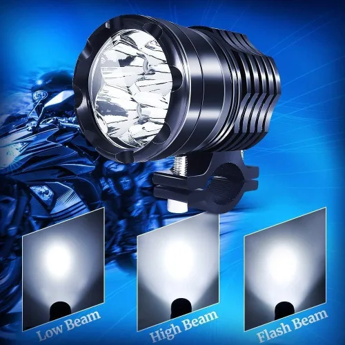 Vista 3 de Ourbest Luz de motocicleta, 12 V 24 V alto/bajo/estroboscópico motocicleta auxiliares luces ATV UTV Bicicletas Dirt Bike Led niebla luces