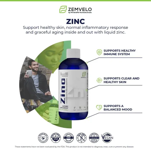 Vista 2 de Zinc iónico líquido Suministro para 96 días Fomenta la piel clara Energía sostenida Apoyo inflamatorio natural