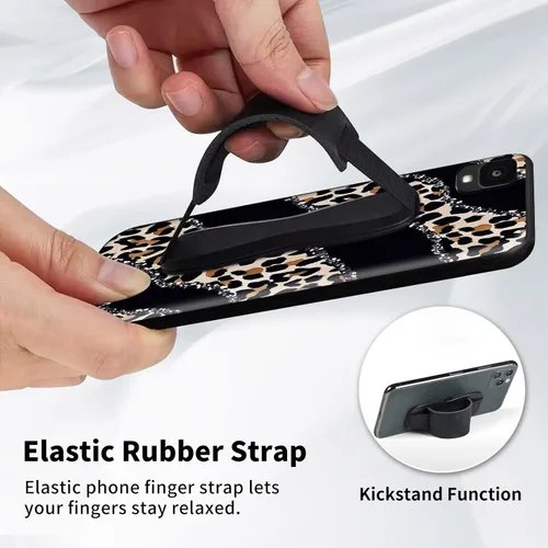 Vista 5 de Funda para Alcatel TCL 30 Z 2022 con soporte para el dedo y protector de pantalla, correa de mano elástica, soporte de agarre a prueba de golpes