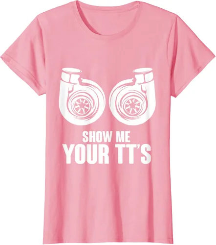 Vista 11 de Funny Show Me Your TT's Twin Turbo Car Racing Camiseta, Negro, S