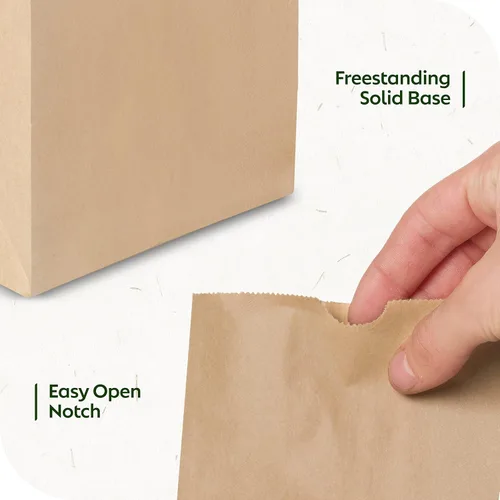 Vista 5 de Culinware Bolsas de papel kraft de 2 libras, bolsas de papel marrón duraderas para aperitivos, sándwich, pasteles, palomitas de maíz, comestibles