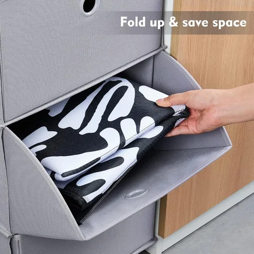Vista 6 de JOMOLA Cesta de lavandería plegable grande de tela de 90 litros, cesta extensible para ropa sucia, bolsa de lavandería con asas para la familia