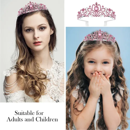 Vista 4 de Tiaras de cumpleaños para mujer, tiara de corona de princesa, coronas de feliz cumpleaños para mujeres, corona de cumpleaños para niñas, banda