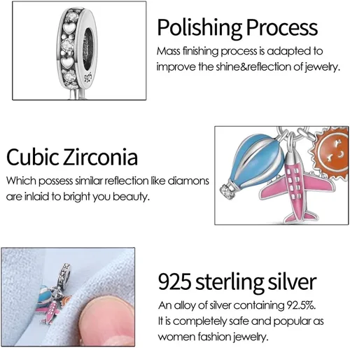 Vista 2 de Charms Beads fits for Charms Bracelets for Woman Girl Jewelry Beads Gifts for Women Bracelet&Necklac
