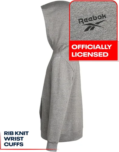 Vista 3 de Reebok Sudadera para niños - Sudadera de forro polar con capucha de moda con diseños y logotipos