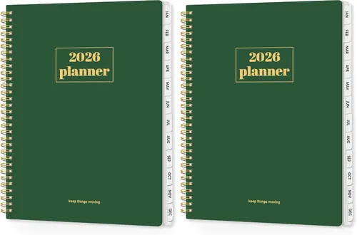Vista 19 de SUNEE Agenda 2026, agenda semanal y mensual, enero de 2026 a diciembre de 2026, agenda diaria con pestañas, páginas de notas, encuadernación en Negro