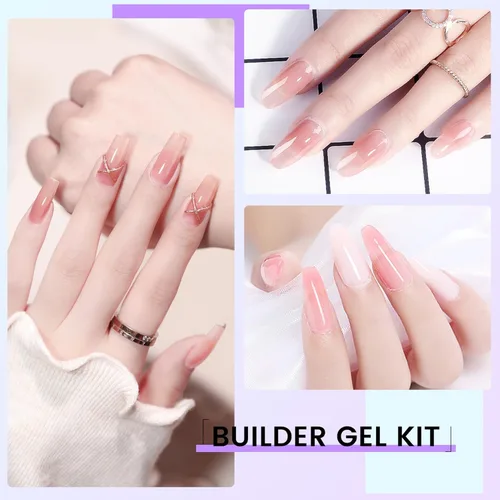 Vista 4 de Gel constructor de gel duro para uñas de larga duración fuerte mano desnuda 3D escultura para extensión de uñas 4oz