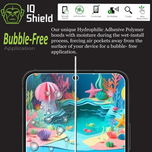Vista 5 de IQShield Paquete de 2 protectores de pantalla para Samsung Galaxy S22 5G de 6.1 pulgadas, fácil de instalar, antiarañazos, antiburbujas, película