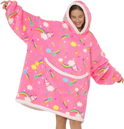 Vista 16 de Manta con capucha, sudadera de gran tamaño para adultos, mujeres y hombres, hecha de franela muy suave y cálida, con bolsillo y mangas