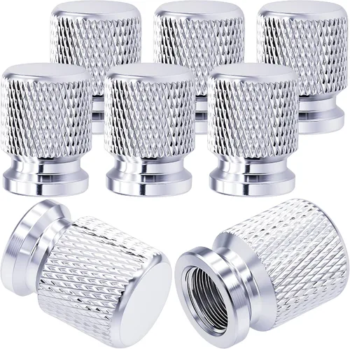 Vista 58 de 4 piezas de tapas de válvula de neumático con estilo púas, cubiertas de válvula de neumático universales de aleación de aluminio a prueba de polvo