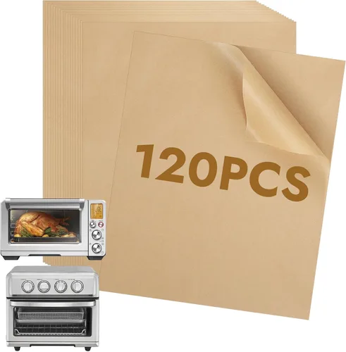 Vista 8 de BYKITCHEN Revestimientos para freidora de aire de 9.4x8.7 pulgadas compatibles con freidora de aire de 4-7QT y freidora de aire multifuncional