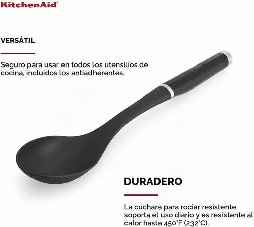 Vista 3 de KitchenAid KE003OHOBA Cuchara Clásica para Rociar, Talla Única, Negro