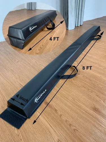 Vista 2 de MARFULA Balance Beam - Equipo de gimnasia de suelo plegable para niños, base antideslizante - de 6 a 10 pies para uso en gimnasio en casa