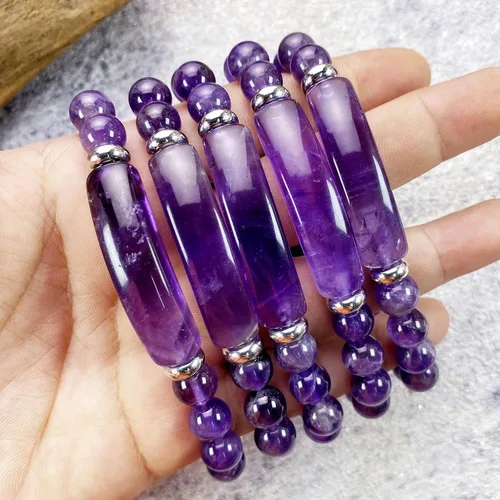 Vista 8 de EDEN'S CALL Pulsera elástica de cuentas de cristal curativo de 0.315 in para mujer