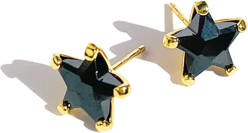 Vista 12 de Aretes de estrella de piedras preciosas naturales para mujeres y hombres, lapislázuli, ónix, piedra lunar, labradorita, turmalina negra, hechos a