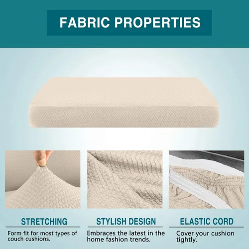 Vista 3 de Granbest Fundas de cojín gruesas y duraderas para sofá de sofá, protector de muebles para cojines individuales (cojín de sofá biplaza, beige)
