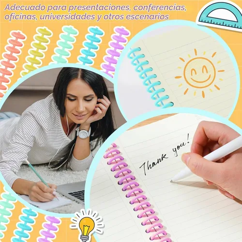 Vista 6 de Skyygemm 50 Pcs Peines y Espinas de Encuadernación de 1/2" de Diámetro, 30 Anillos, Peines y Espinas de Encuadernación de Plástico, Peines