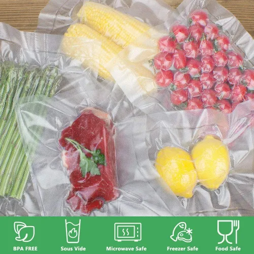 Vista 3 de Rollos de bolsas selladoras al vacío compatibles con FoodSaver, paquete de 2 rollos de 11 pulgadas x 25 pies y 2 unidades de 8 x 25 pies