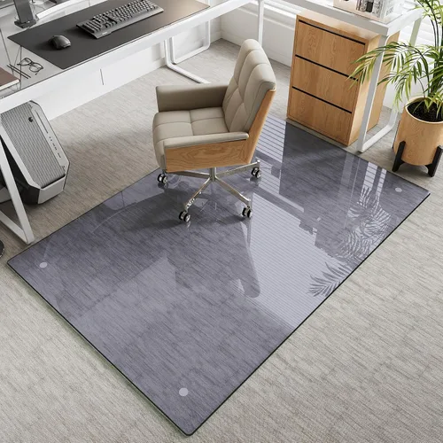 Vista 22 de Alfombrilla de cristal templado gris para silla de 30 x 48