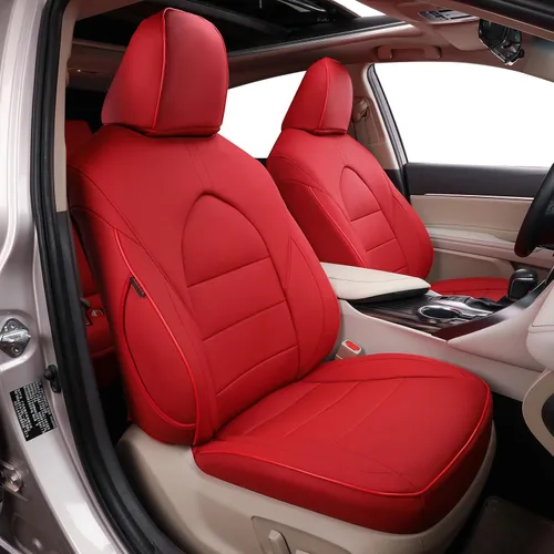 Vista 8 de EKR Fundas de asiento de coche para Toyota Camry 2018-2024 (gas), juego Beige