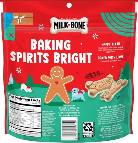 Vista 4 de Milk-Bone Galletas para perros con sabor a jengibre sumergidas, sabor artificial, 10 oz Bolsa