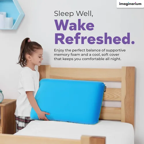 Vista 7 de Imaginarium - Paquete de 2 almohadas refrescantes para dormir, 2 almohadas de espuma viscoelástica para espalda, dormir boca abajo, almohada de gel