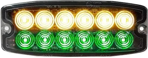 Vista 3 de Buyers Products 8890400 - Luz estroboscópica LED ultra fina de doble fila, 5 pulgadas, ámbar, 12 LED, patrones de flash síncronos y alternos, luz