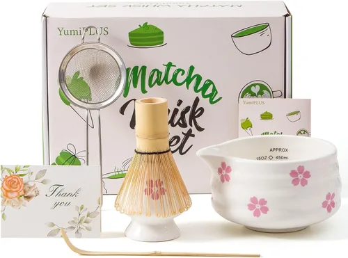Vista 10 de Juego de 9 piezas de matcha con batidor de bambú, gris retro