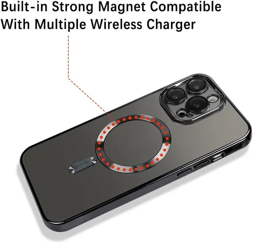 Vista 3 de OOK Funda para teléfono hecha para iPhone 15 Pro Max (6.7 pulgadas) con protector de lente de cámara (compatible con MagSafe), antiarañazos, a