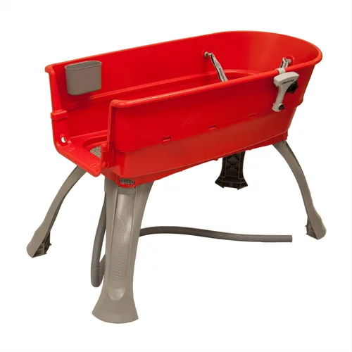 Vista 2 de Booster Bath - Baño grande y elevado para mascotas, L, Rojo