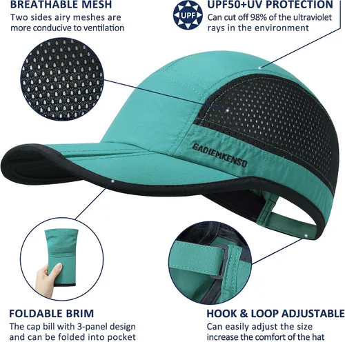 Vista 2 de GADIEMKENSD Sombrero plegable para hombre de ala larga con protección solar UPF 50+