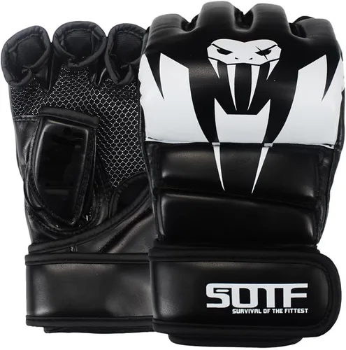 Vista 11 de SOTF Guantes de boxeo para adultos, guantes de entrenamiento de artes marciales mixtas, guantes de boxeo de lucha y dedos abiertos para mujeres