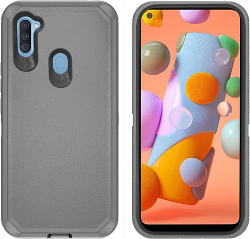 Vista 2 de Asuwish Funda de teléfono para Samsung Galaxy A11/M11 con protector de pantalla de vidrio templado y cubierta para celda, híbrida, resistente, a