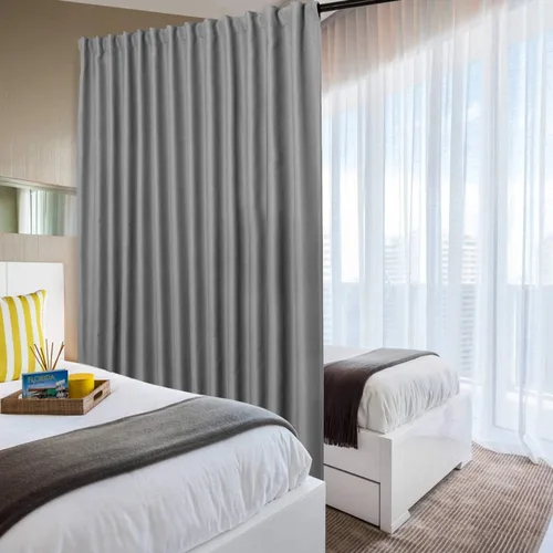 Vista 78 de DWCN Cortina opaca divisora de privacidad para puerta corrediza de patio, cortinas térmicas extra anchas con pestaña trasera y bolsillo para barra