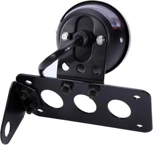 Vista 4 de Rich Choices - Luces traseras de motocicleta con soporte lateral para matrícula, luces de freno integradas, luz de stop, impermeables, de aluminio