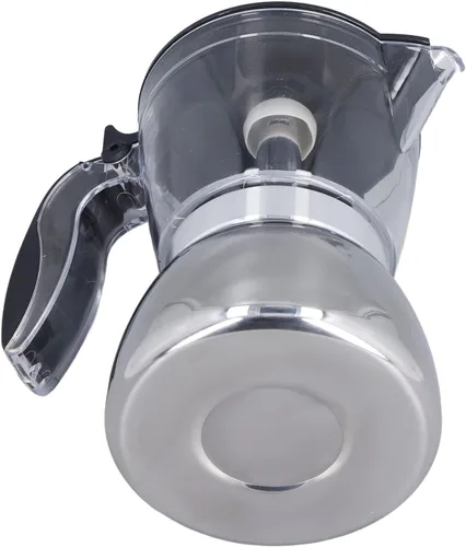 Vista 7 de Cafetera de 6 tazas Moka Pot Estufa eléctrica de acero inoxidable Cafetera de vertido italiano para oficina y hogar