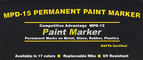 Vista 5 de Marcador de pintura esmaltada de ventaja competitiva MPD Permanente Impermeable Resistente a los rayos UV Blanco