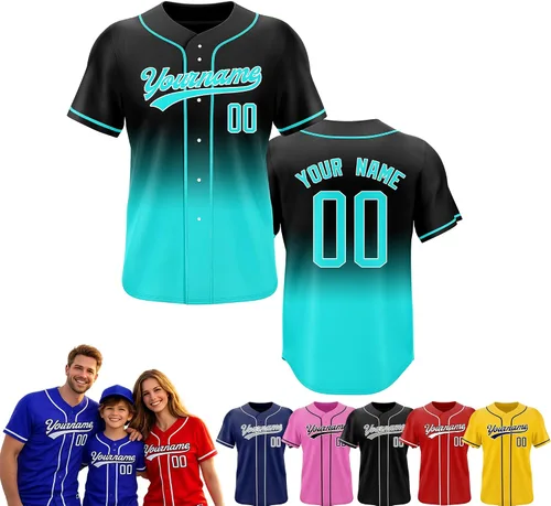 Vista 20 de Camiseta de béisbol personalizada, nombre del equipo, número de equipo, logotipo, camisetas impresas cosidas, uniformes deportivos, regalos