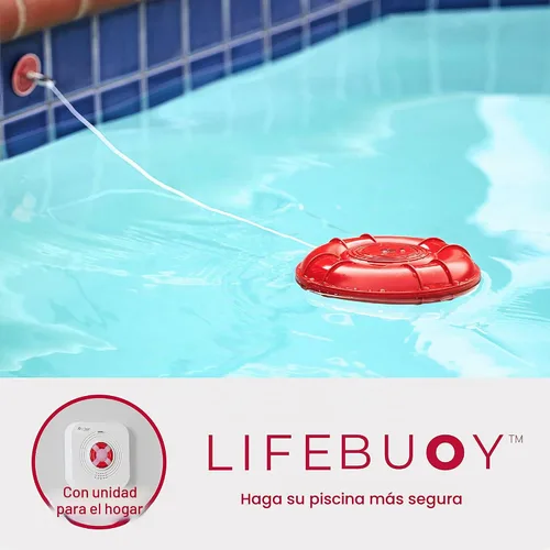 Vista 2 de Lifebuoy Sistema de alarma de piscina - Sensor de movimiento de piscina con algoritmo avanzado - Alarma inteligente para piscina que es controlada