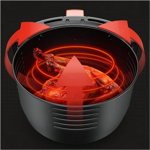 Vista 5 de Freidora de aire – 100℉ a 450℉ 3.6L Horno caliente Cocina Fácil Pantalla táctil Precalentar Freidora digital Negro