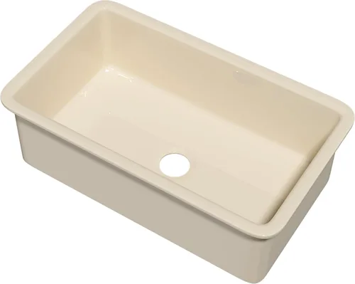 Vista 13 de Fregadero de cocina de arcilla refractaria de 24 x 18.5 pulgadas, color blanco Para cocina o lavandería, cuenco individual de arcilla refractaria