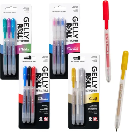 Vista 8 de SAKURA Gelly Roll - Bolígrafos retráctiles, juego de bolígrafos pastel para escritura decorativa, punta de 0.031 in, sin sangrado, pasteles de luz
