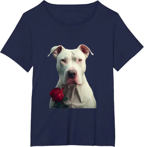Vista 12 de Dogo Argentino Valentines Day Camiseta, Negro