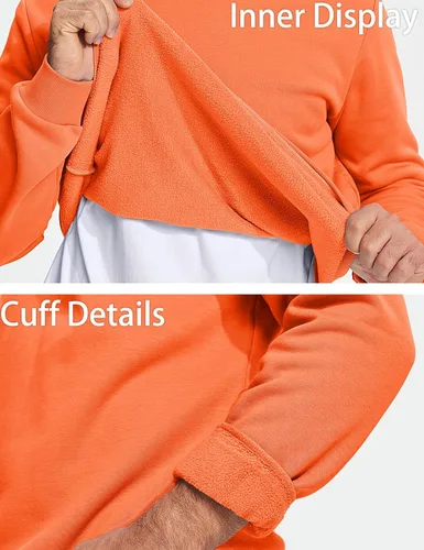 Vista 27 de MAGCOMSEN Sudadera de cuello redondo para hombre de manga larga casual cálida de forro polar